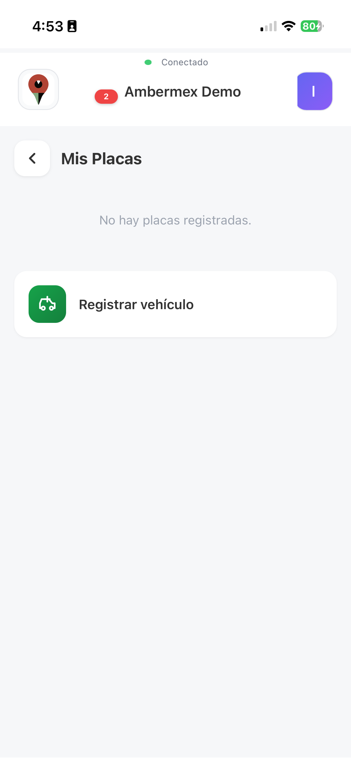 Alta de placas desde la app del residente